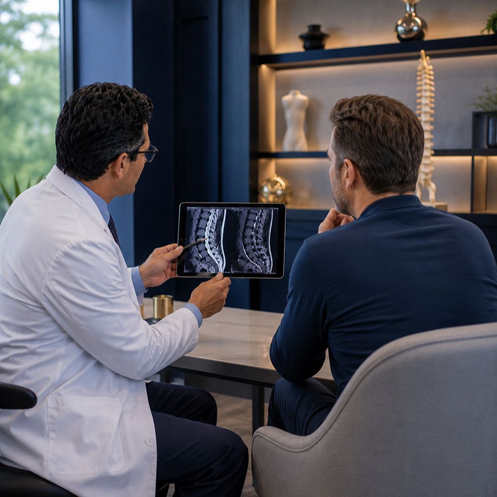 Neurologist evaluating post-accident back pain in Tampa, Florida.