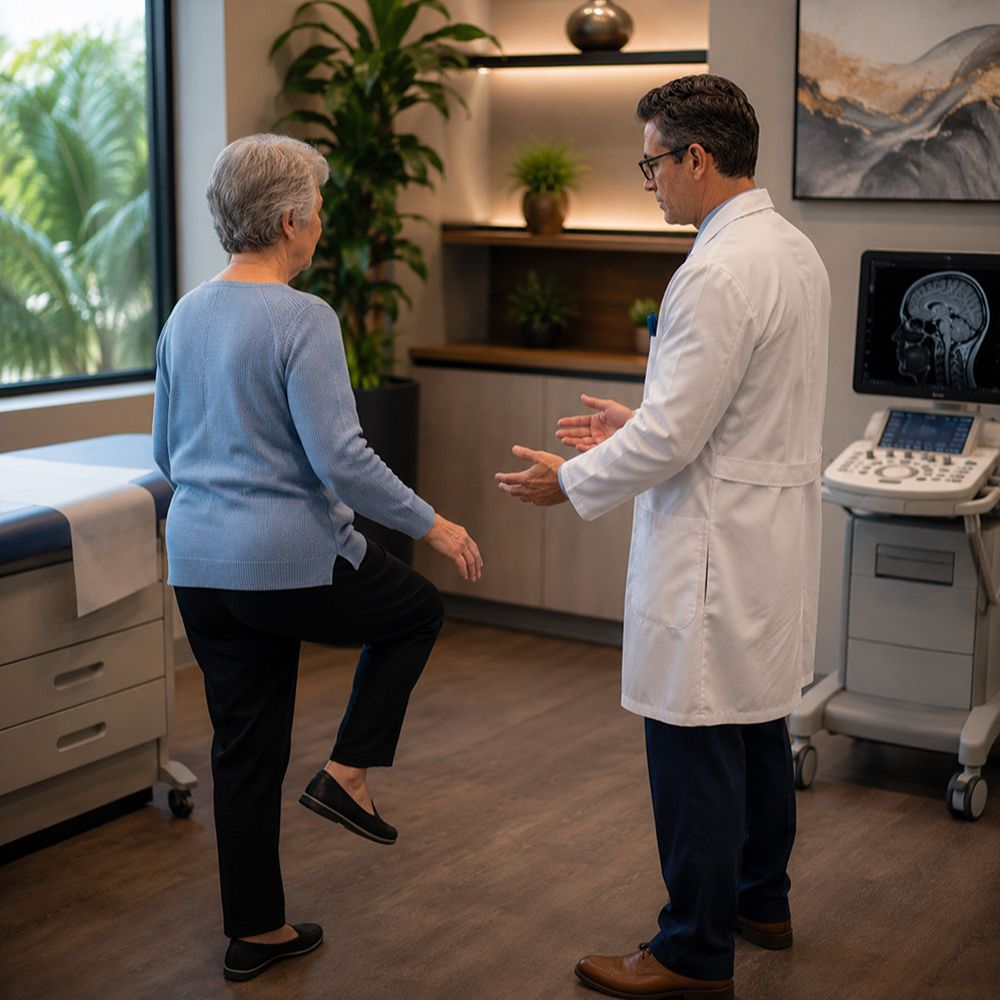 Neurological evaluation following a slip and fall brain injury in Tampa, Florida.